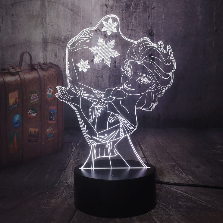 Lampe 3D La Reine Des Neiges Elsa