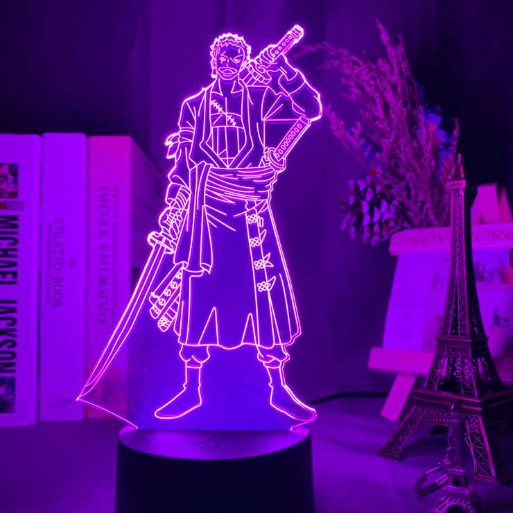 Lampe 3D One Piece Roronoa Zorro