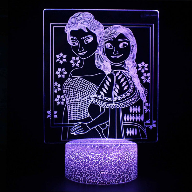 Lampe 3D Anna & Elsa La Reine Des Neiges