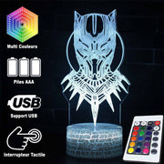 Lampe 3D Marvel Black Panther Masque