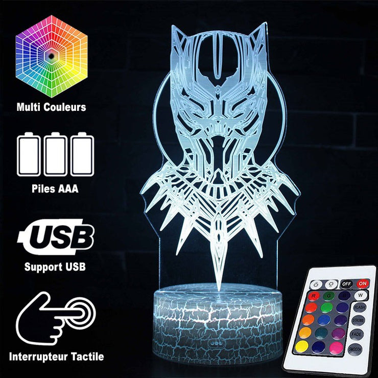 Lampe 3D Marvel Black Panther Masque