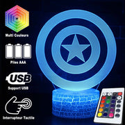 Lampe 3D Marvel Bouclier Captain America