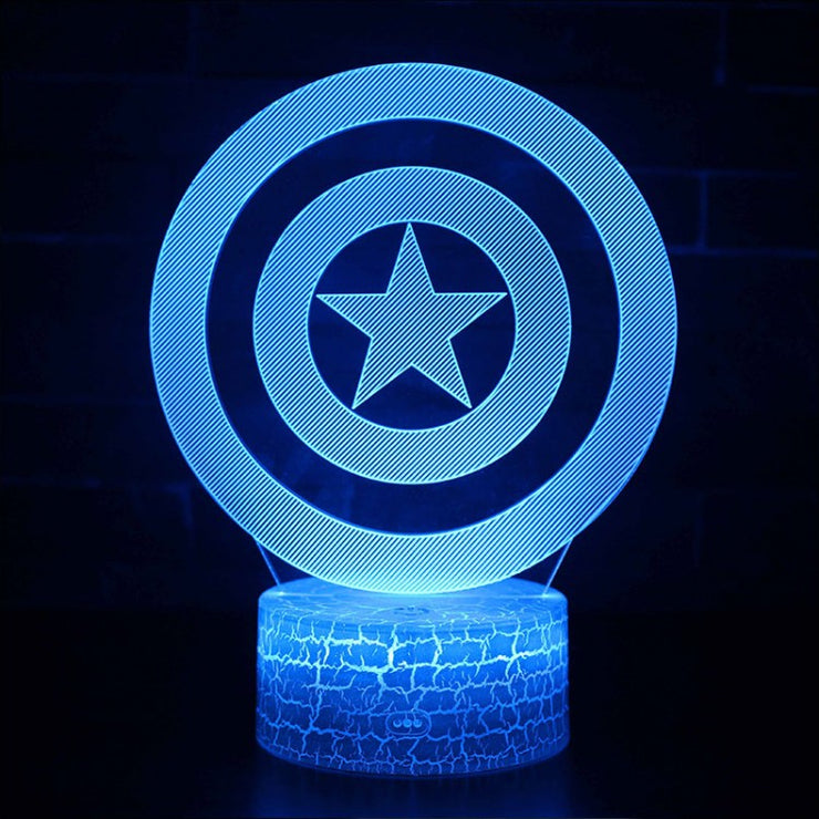 Lampe 3D Marvel Bouclier Captain America