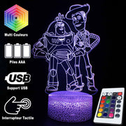 Lampe 3D Buzz & Woody De Toy Story