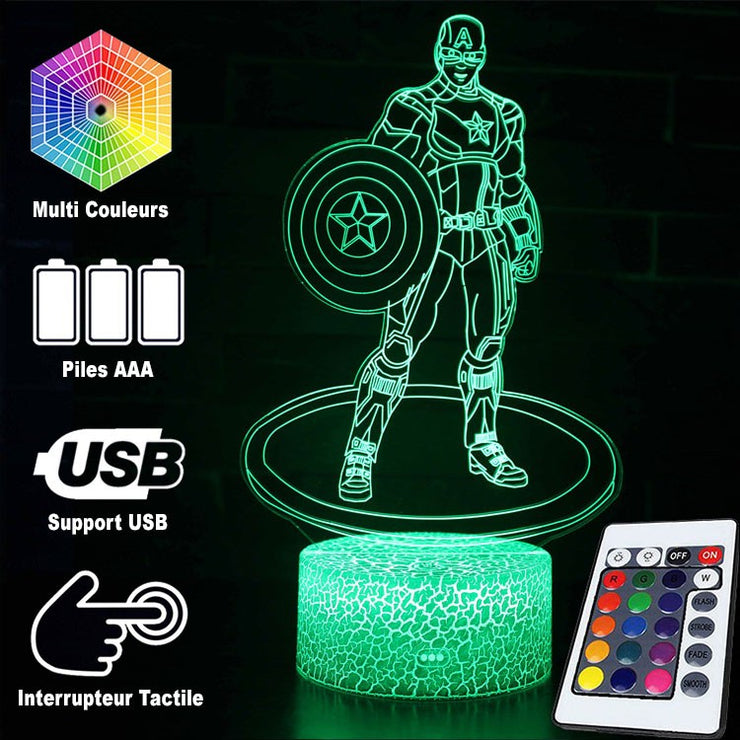 Lampe 3D Marvel Captain Amercia