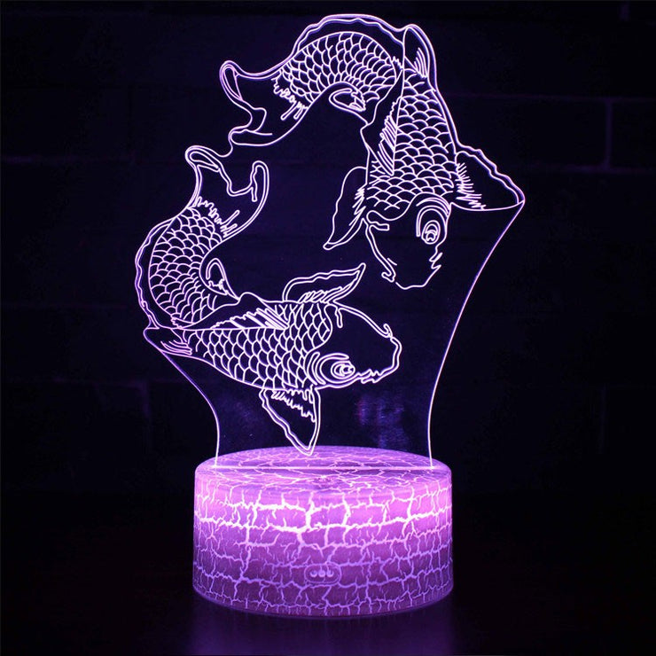 Lampe 3D Poissons Carpes Koi