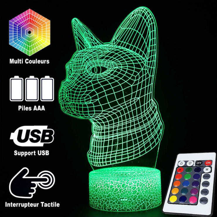 Lampe 3D Visage De Chat