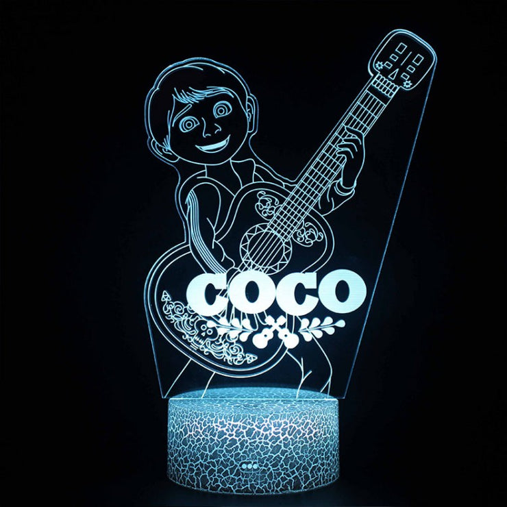 Lampe 3D Coco Miguel Avec Sa Guitare