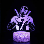 Lampe 3D Deadpool Coeur