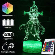 Lampe 3D One Piece Dracule Mihawk