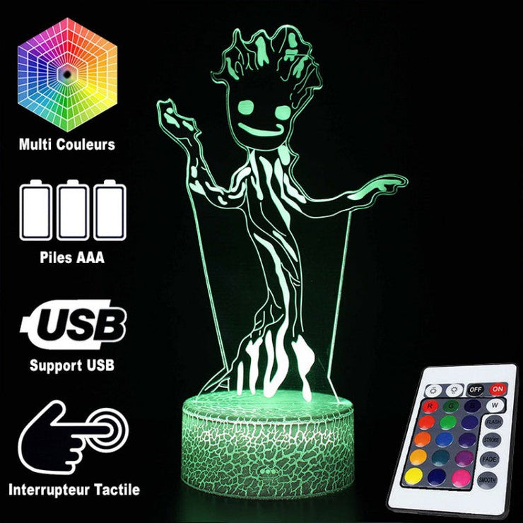 Lampe 3D Les Gardiens De La Galaxie Groot Danse