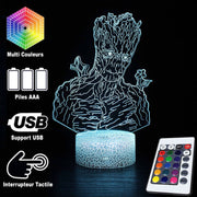 Lampe 3D Les Gardiens De La Galaxie Groot