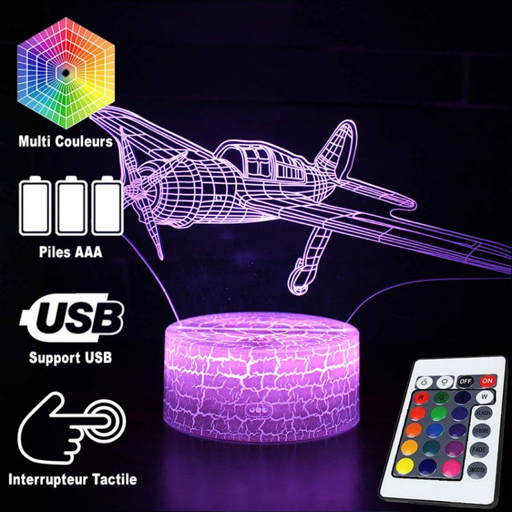 Lampe 3D Avion À Hélice