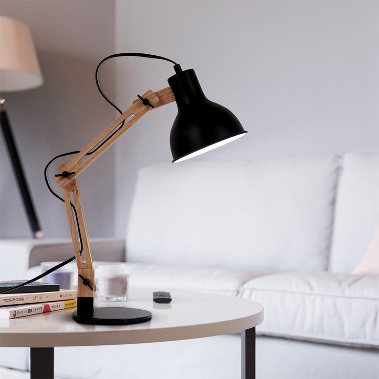 Lampe de Bureau <br> Vintage en Bois