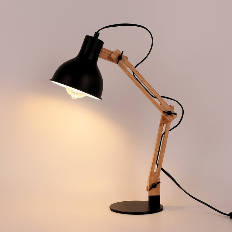 Lampe de Bureau <br> Vintage en Bois