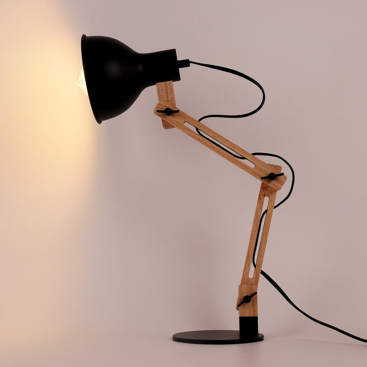 Lampe de Bureau <br> Vintage en Bois