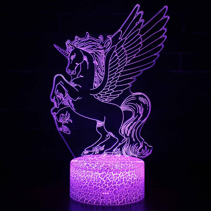 Lampe 3D Licorne Ailée