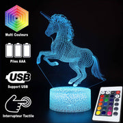 Lampe 3D Licorne Cabrée