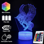 Lampe 3D Licorne Divine Qui S'Envole