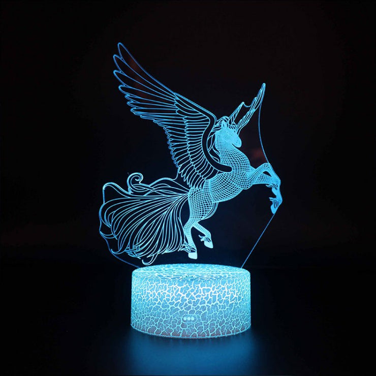 Lampe 3D Licorne Élégante