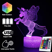 Lampe 3D Licorne Poney Cabrée