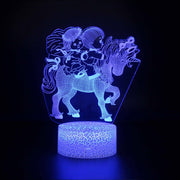 Lampe 3D Licorne Poney Avec Des Enfants