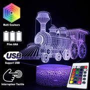 Lampe 3D Locomotive À Vapeur