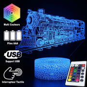 Lampe 3D Locomotive Vintage