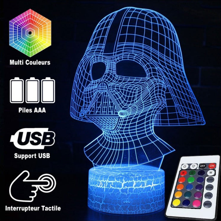 Lampe 3D Star Wars Casque Dark Vador