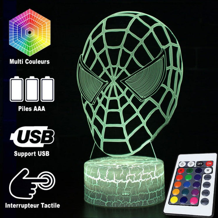 Lampe 3D Marvel Masque Spider-Man