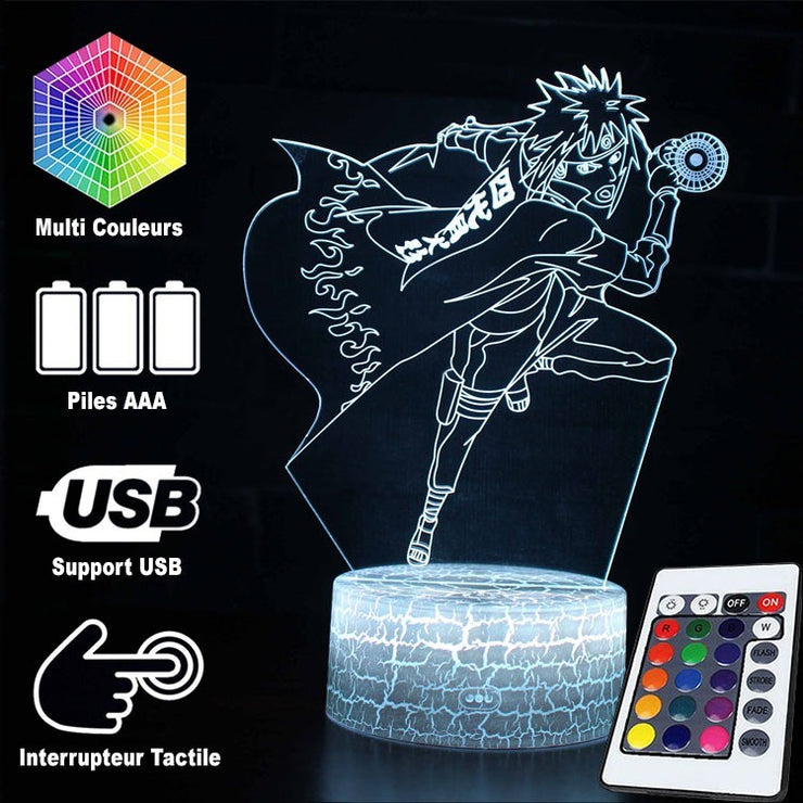 Lampe 3D Naruto Minato Namikaze Orbe Tourbillonnant