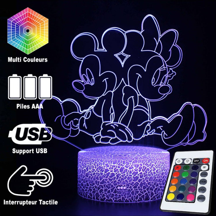 Lampe 3D Minnie & Mickey