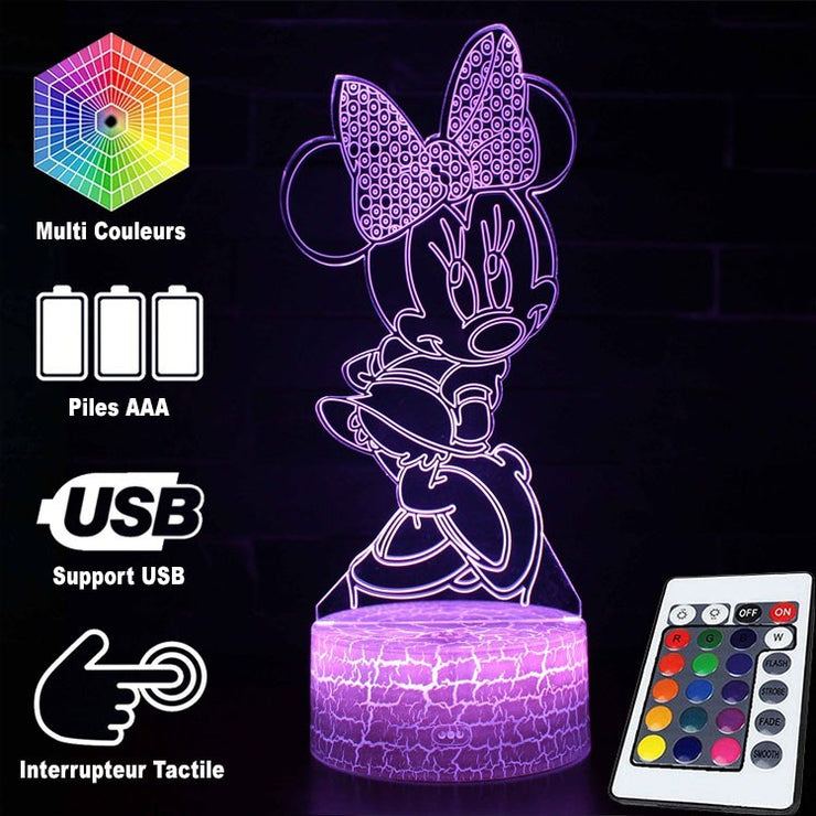 Lampe 3D De Minnie Mouse