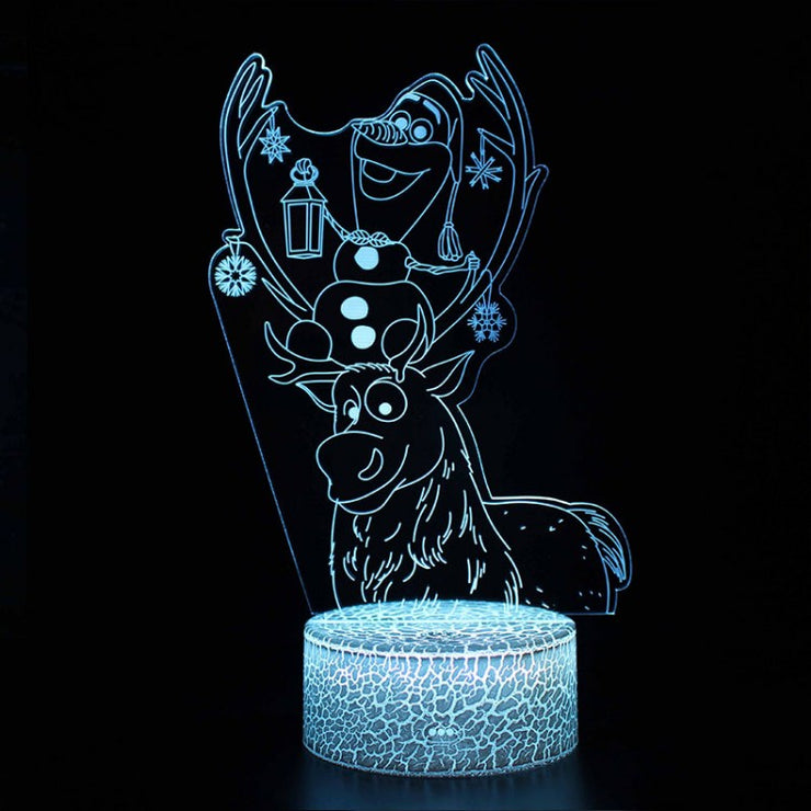 Lampe 3D Olaf & Sven La Reine Des Neiges