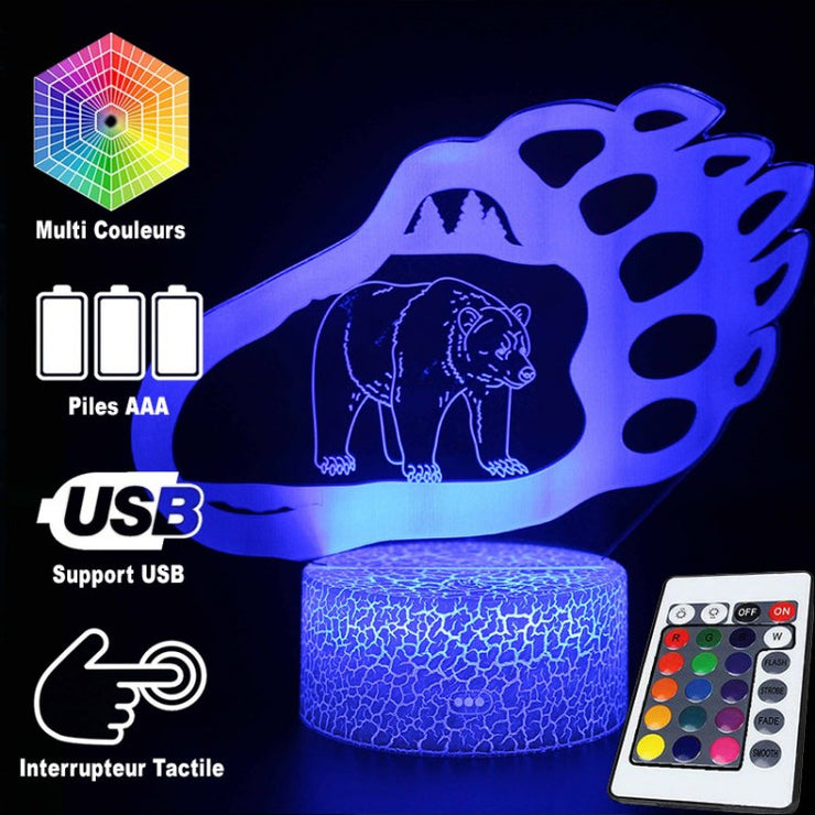 Lampe 3D Patte D'Ours