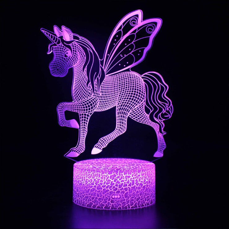 Lampe 3D Licorne Poney Ailée