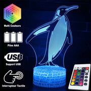 Lampe 3D Pingouin