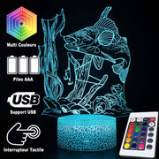 Lampe 3D Poisson Moulinet & Hameçons