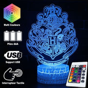 Lampe 3D Harry Potter Blason Poudlard