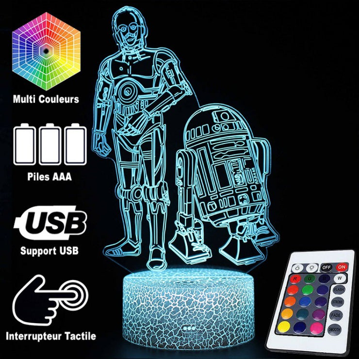 Lampe 3D Star Wars R2D2 & C3PO