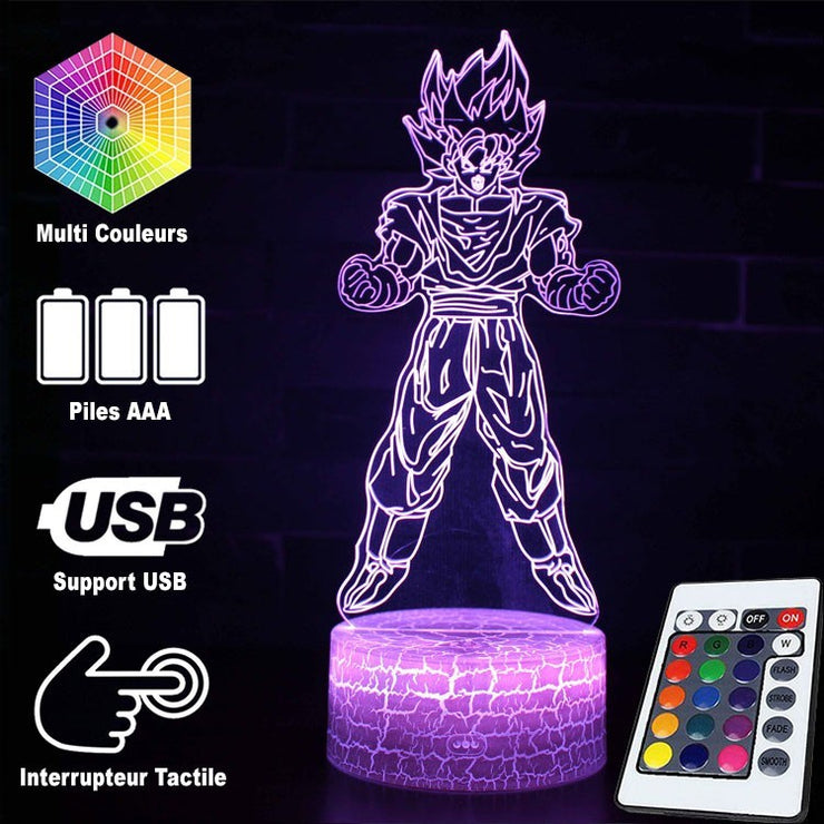 Lampe 3D Dragon Ball Z San Goku Transformation