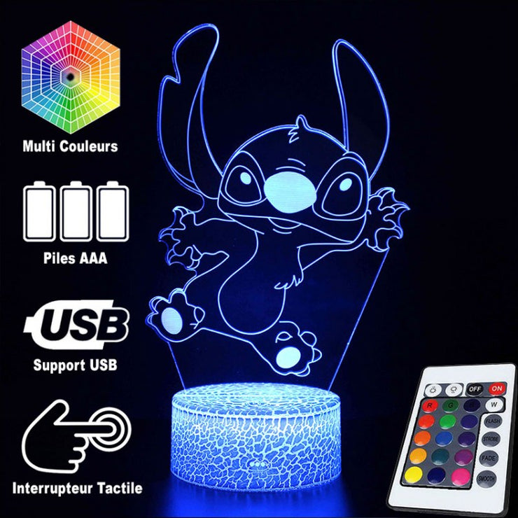 Lampe 3D Stitch Qui Sort Les Griffes