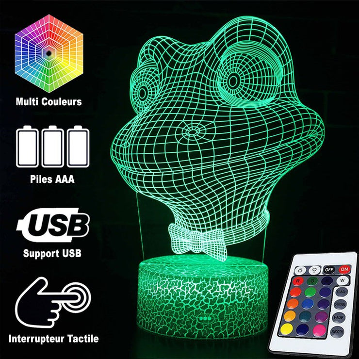 Lampe 3D Tête De Grenouille