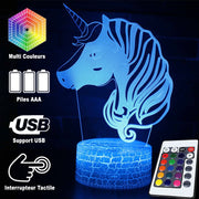 Lampe 3D Tête De Licorne