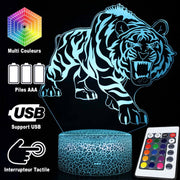 Lampe 3D Tigre Qui Rugit