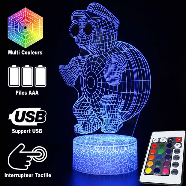 Lampe 3D Tortue Amusante