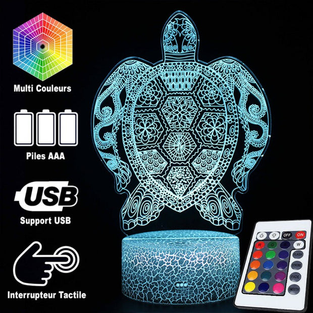 Lampe 3D Tortue Tropicale