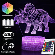 Lampe 3D Dinosaure Tricératops Qui Crie