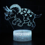 Lampe 3D Dinosaure Tricératops Mignon