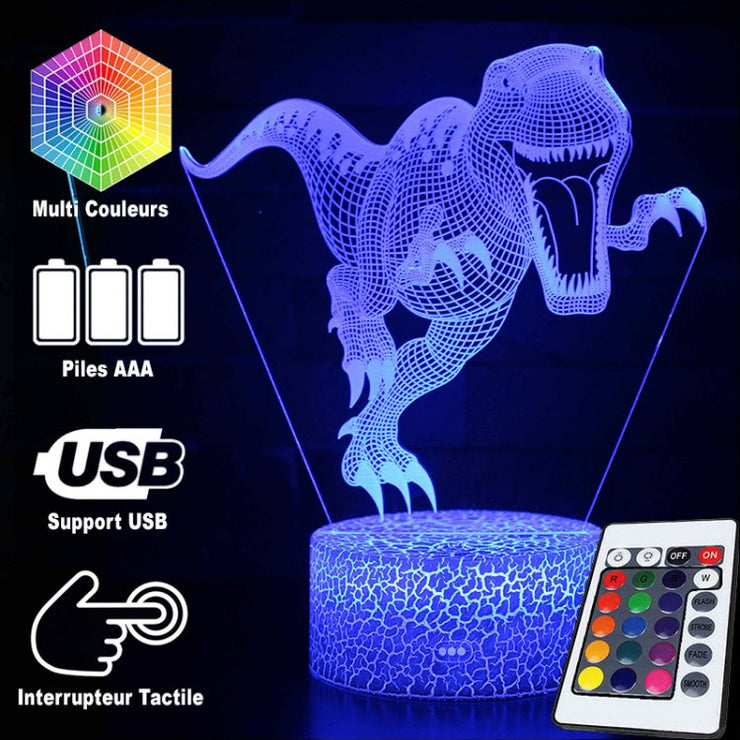 Lampe 3D Dinosaure Tyrannosaure Qui Fait Peur